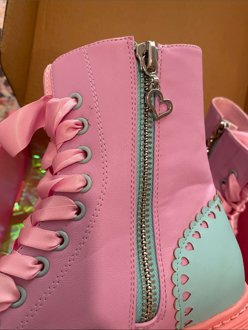 Pink Sugar Thrillz Lace-Up Platform Boots - Picture 2 of 4